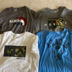 Pack of 4 Name Brand Shirts (North Face, Hurley)